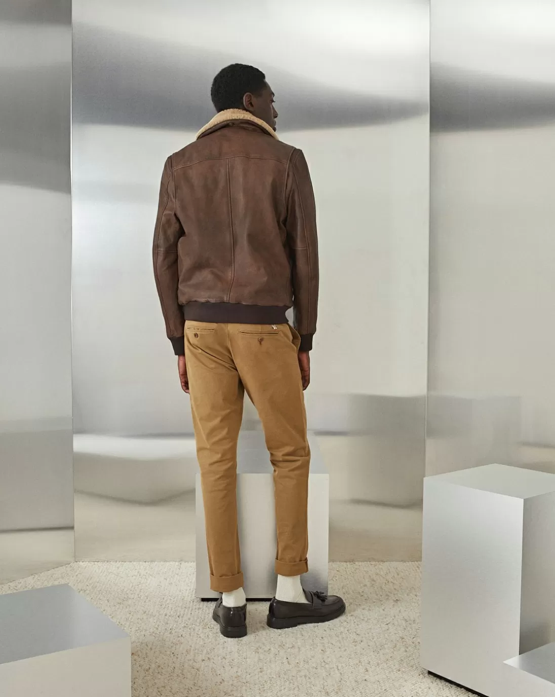 Chevignon Blouson En Cuir Gyver Vintage Cacao Blouson En Cuir Inspiration Aviateur