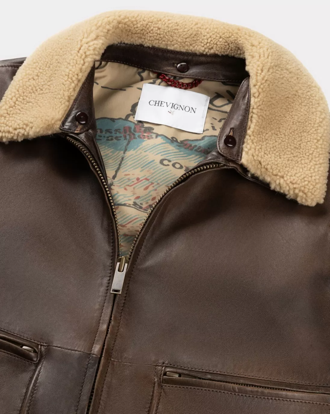 Chevignon Blouson En Cuir Gyver Vintage Cacao Blouson En Cuir Inspiration Aviateur