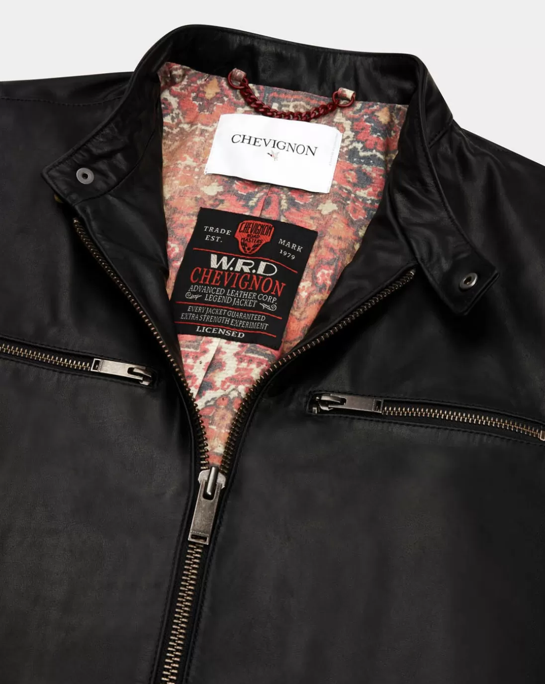 Chevignon Blouson En Cuir Wheely Noir Blouson Motard En Cuir De Vachette