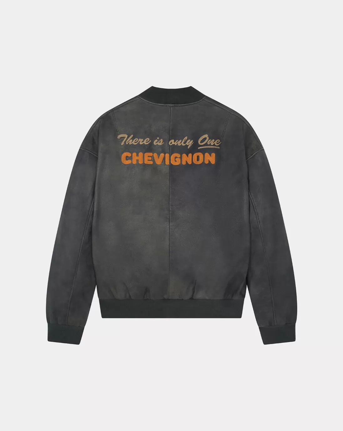 Chevignon Blouson Exclusive Surplus Bleu Blouson Teddy En Cuir De Vachette Brode