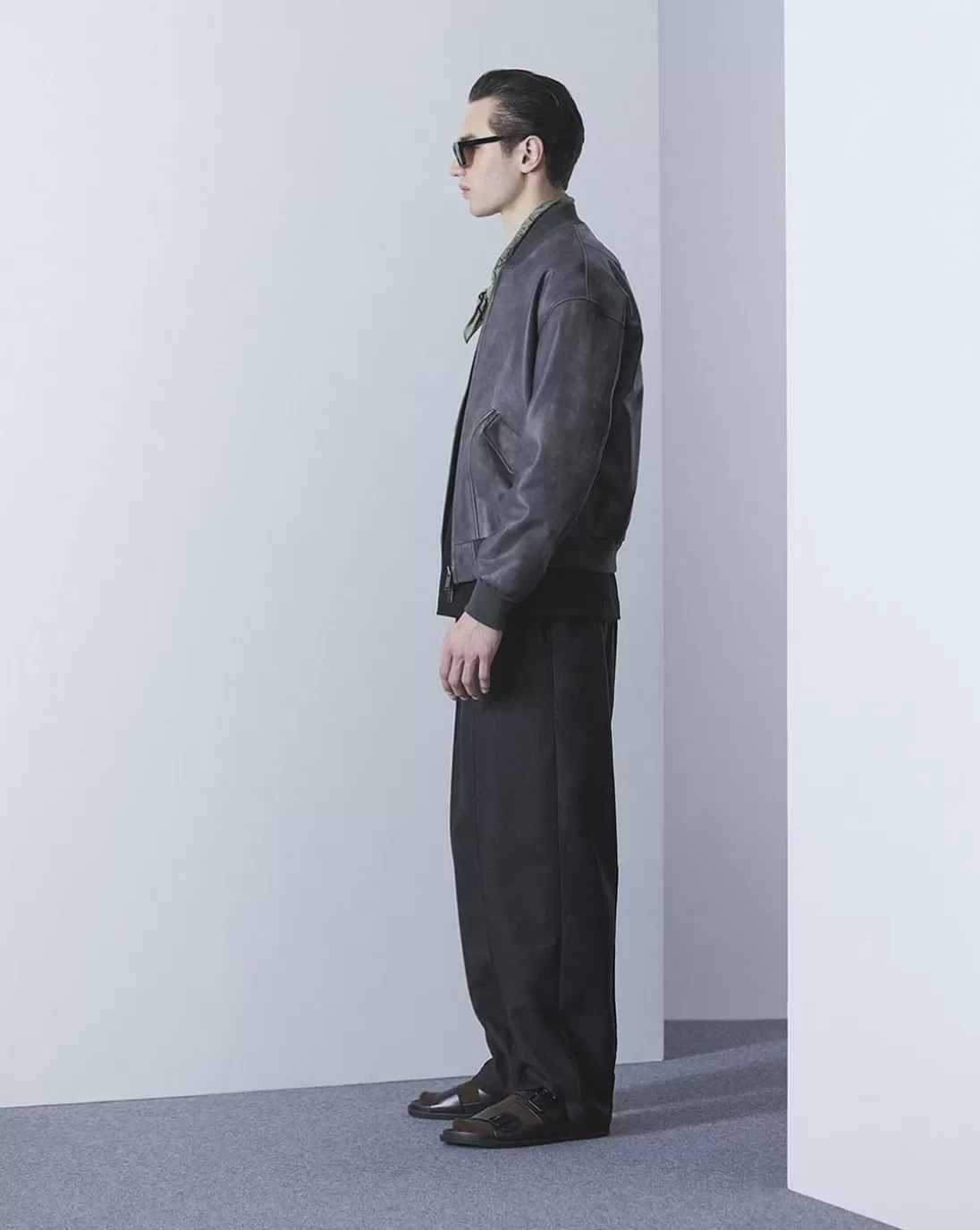 Chevignon Blouson Exclusive Surplus Bleu Blouson Teddy En Cuir De Vachette Brode