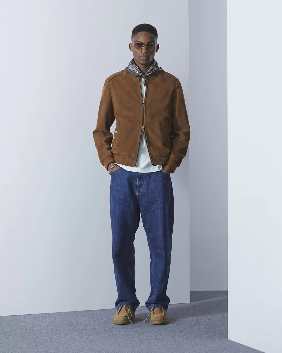 Chevignon Blouson Teddy Suede Cognac Blouson En Cuir De Chevre Velours