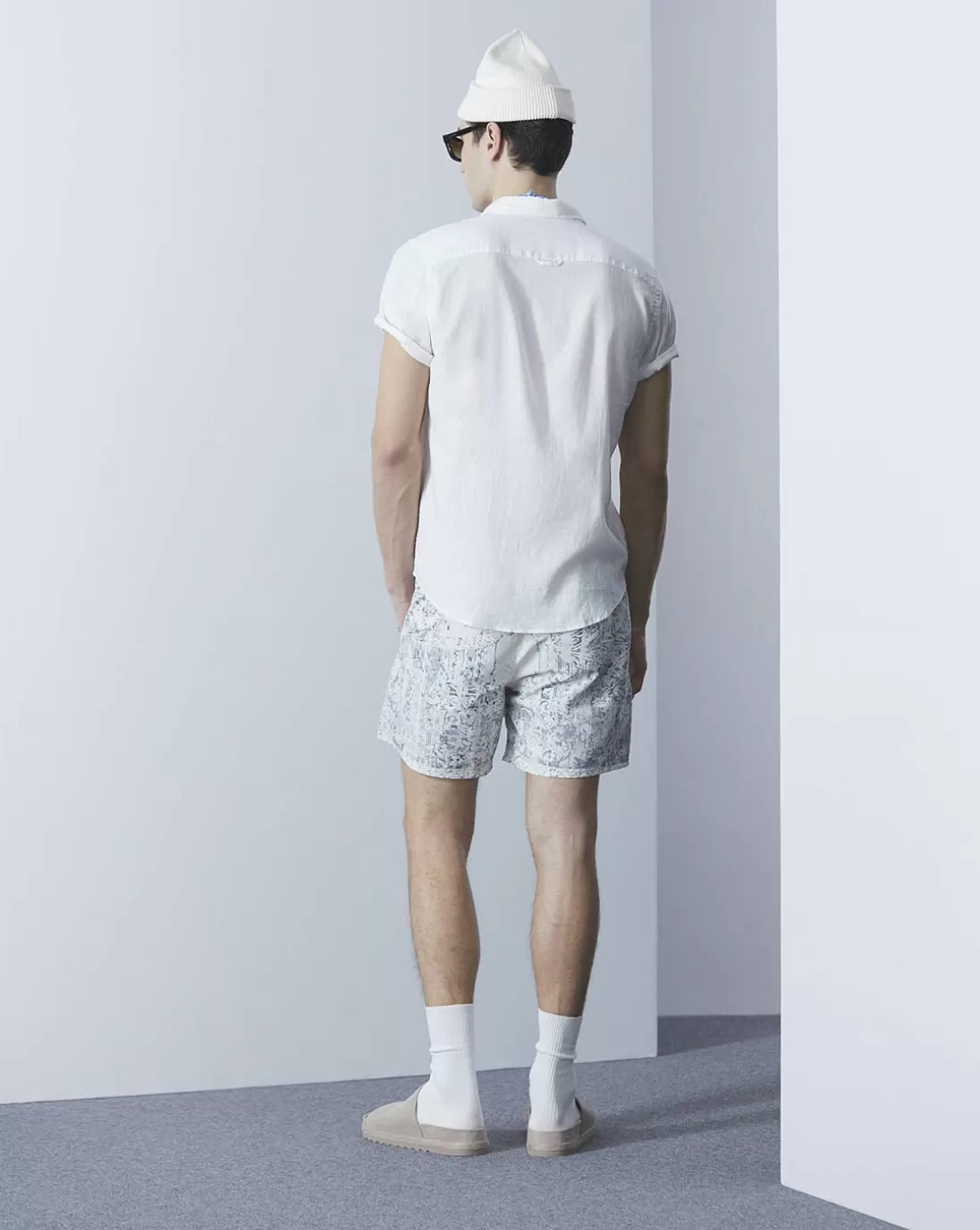 Chevignon Chemise Lin Short Togs Blanc Chemise En Lin Coupe Straight