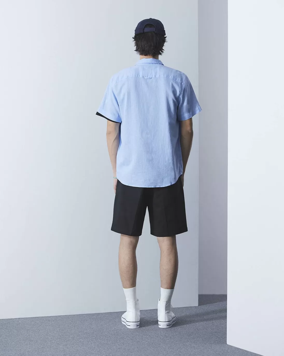 Chevignon Chemise Lin Short Togs Bleu Chemise En Lin Coupe Straight