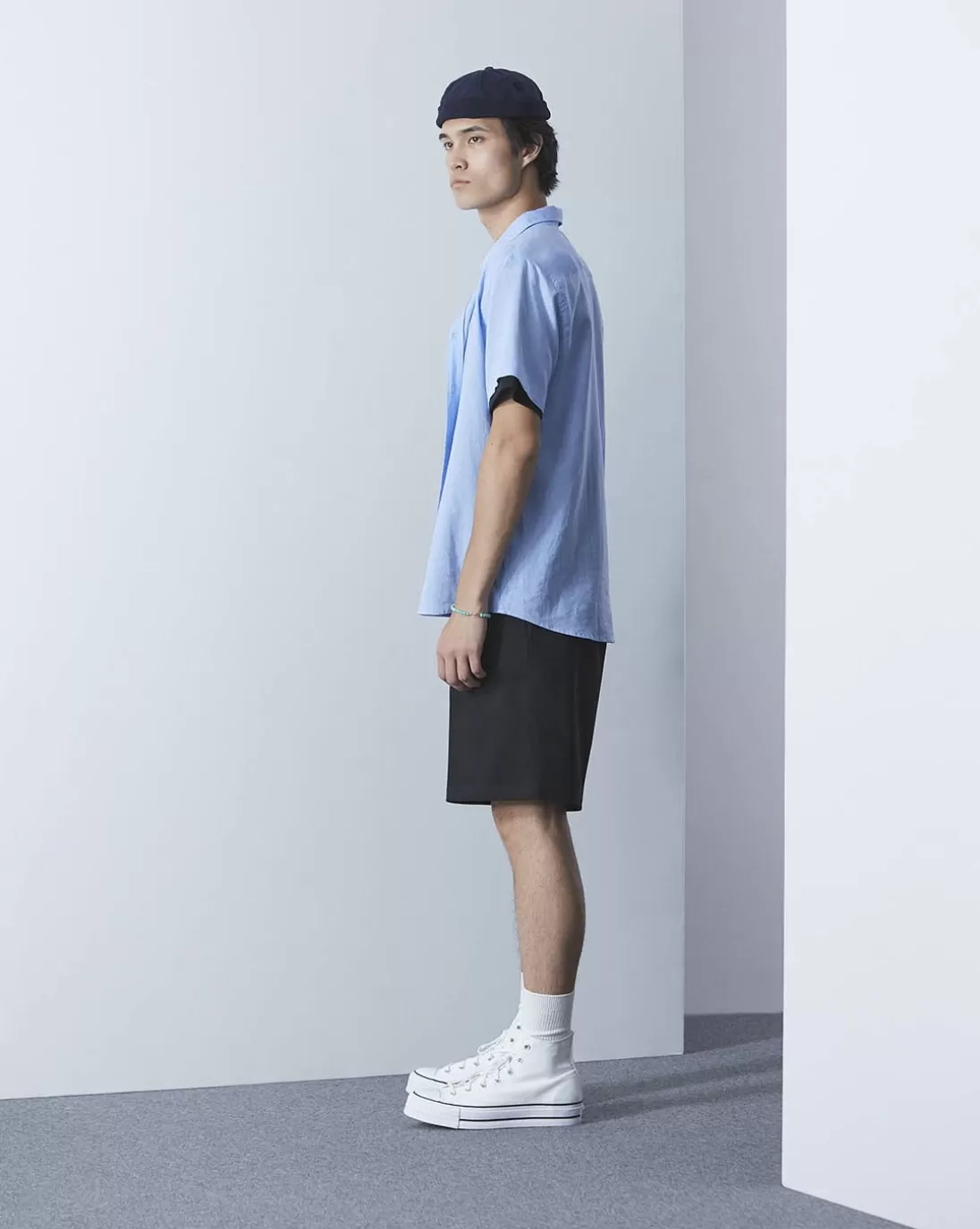 Chevignon Chemise Lin Short Togs Bleu Chemise En Lin Coupe Straight