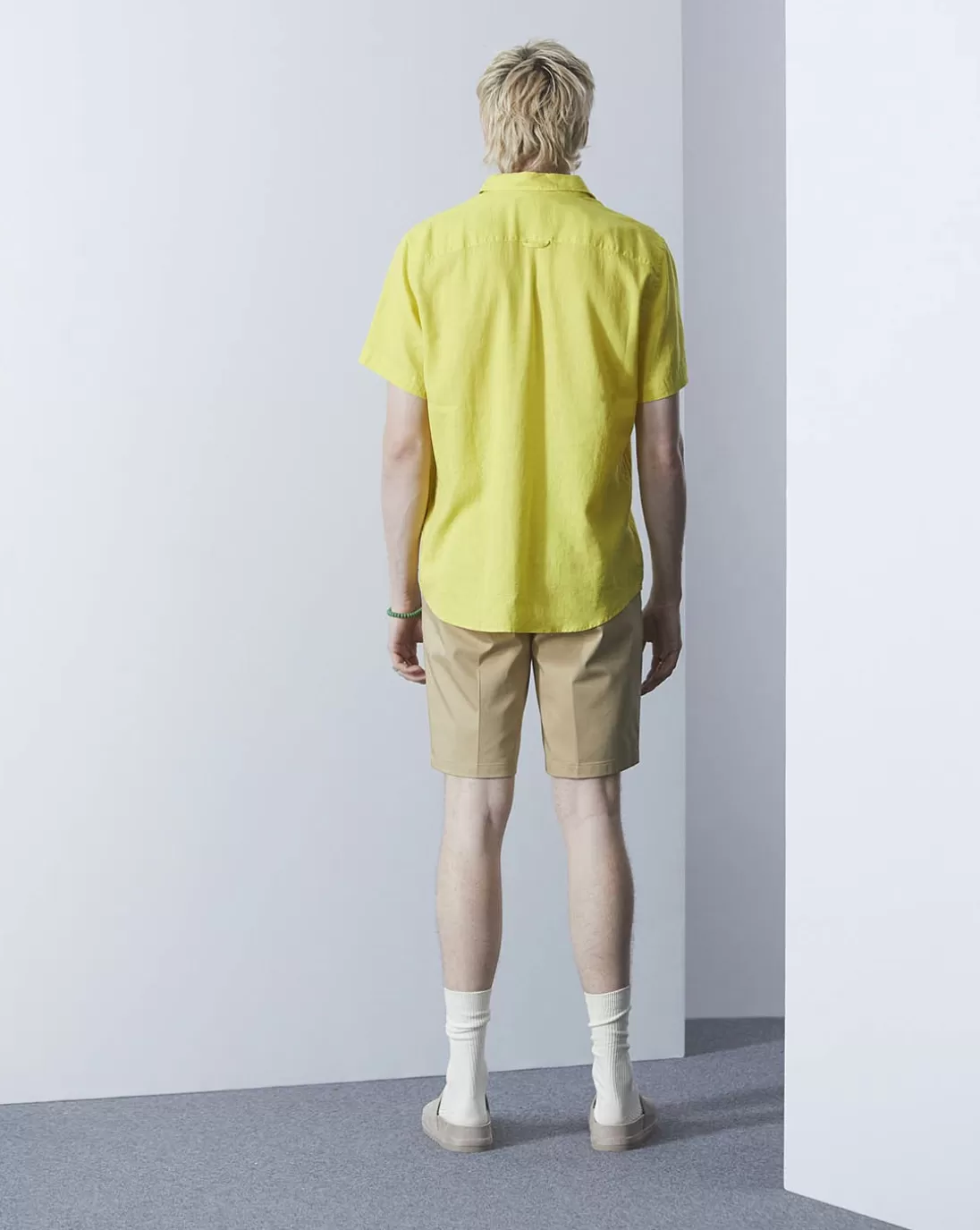 Chevignon Chemise Lin Short Togs Jaune Chemise En Lin Coupe Straight