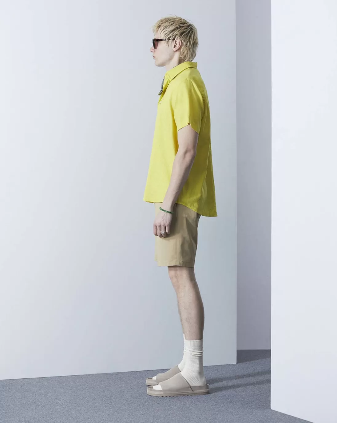 Chevignon Chemise Lin Short Togs Jaune Chemise En Lin Coupe Straight