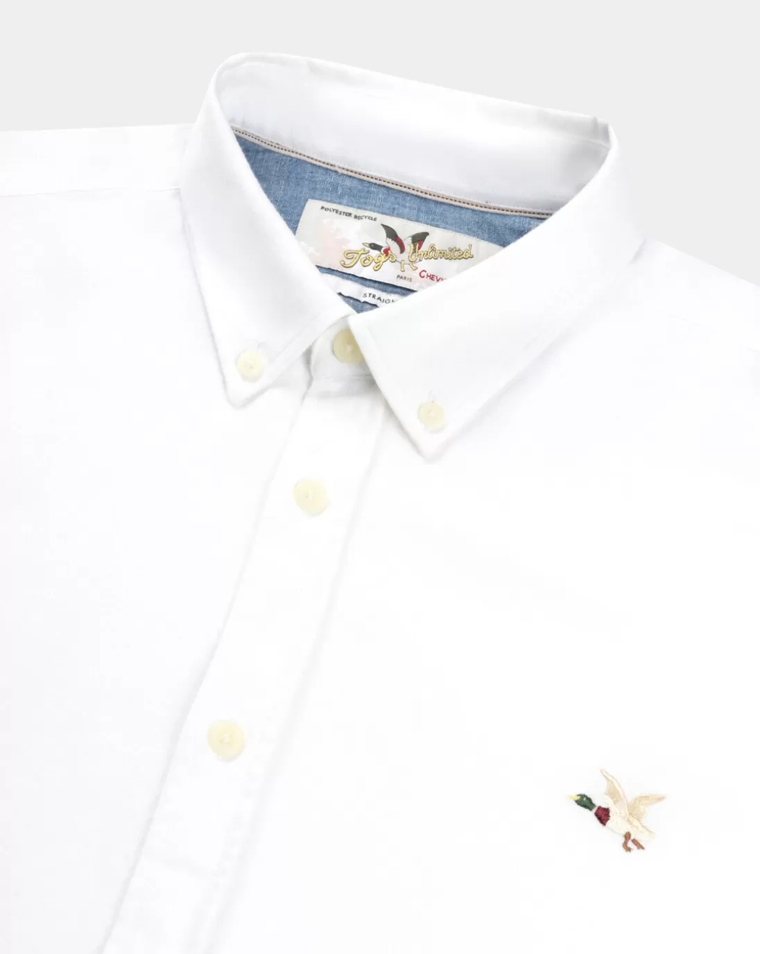 Chevignon Chemise Oxford 2 Togs Winter Blanc Chemise Unie En Coton Biologique