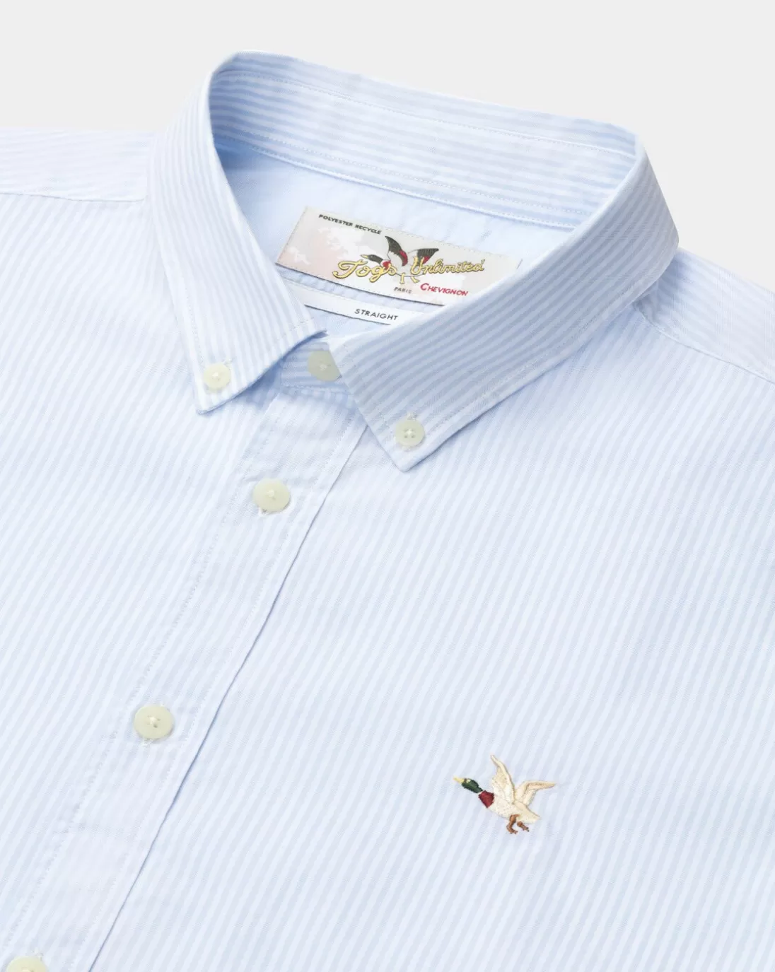 Chevignon Chemise Oxford Stripes Togs Bleu Chemise En Coton Biologique