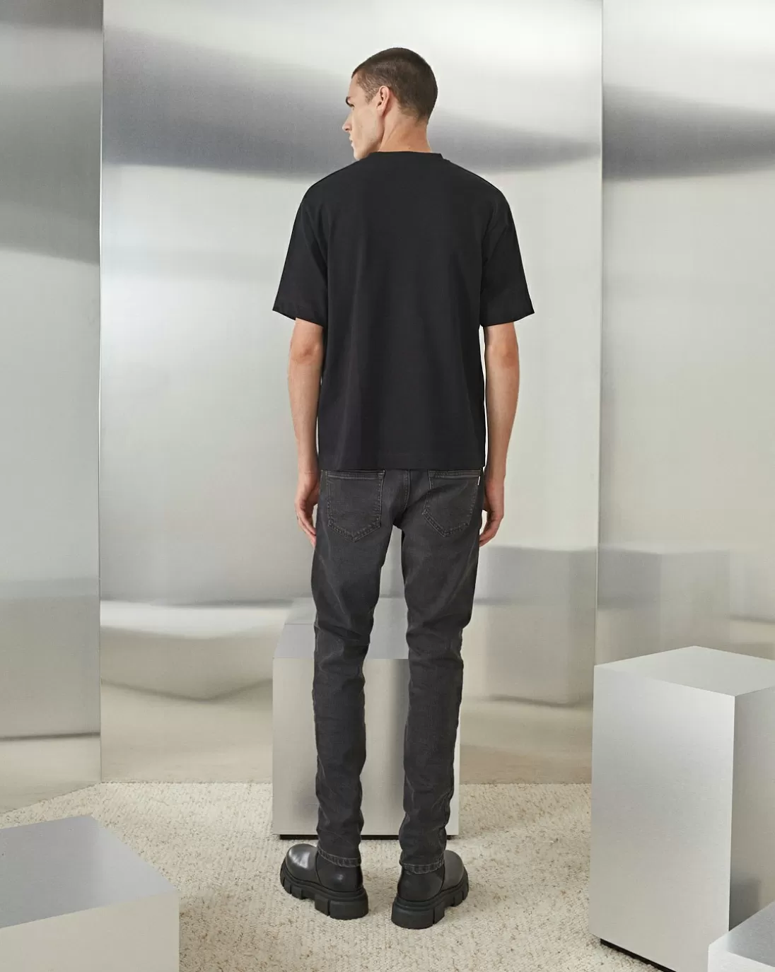 Chevignon Pantalon Denim Grey Jean Eco-Responsable Coupe Ajustee