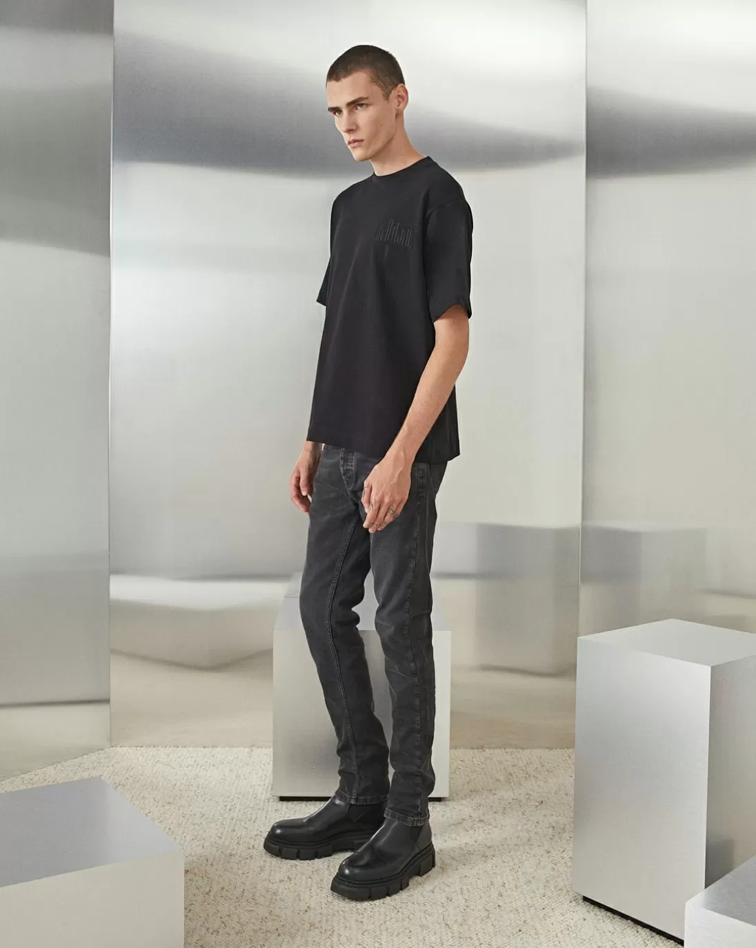 Chevignon Pantalon Denim Grey Jean Eco-Responsable Coupe Ajustee