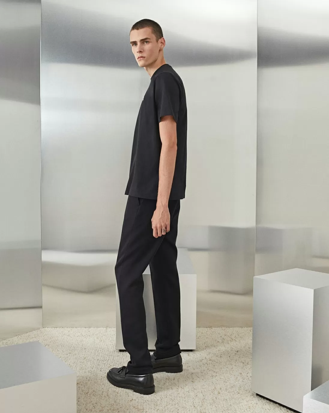 Chevignon Pantalon Street Suit Pant Noir Pantalon De Costume Coupe Ajustee