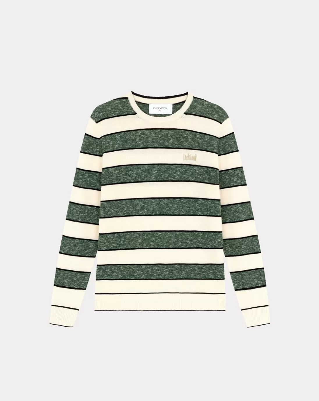 Chevignon Pull City Mini Stripes Vert Pull Fin A Rayures