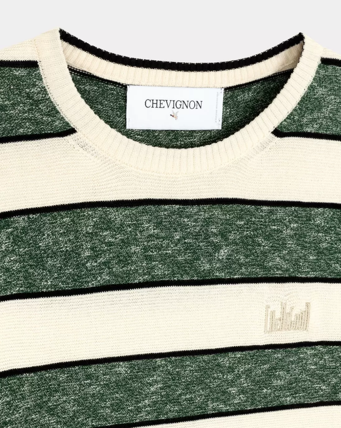 Chevignon Pull City Mini Stripes Vert Pull Fin A Rayures