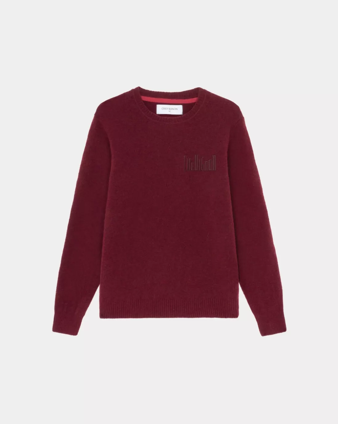 Chevignon Pull City Wool Burgundy Pull Col Rond, Broderie