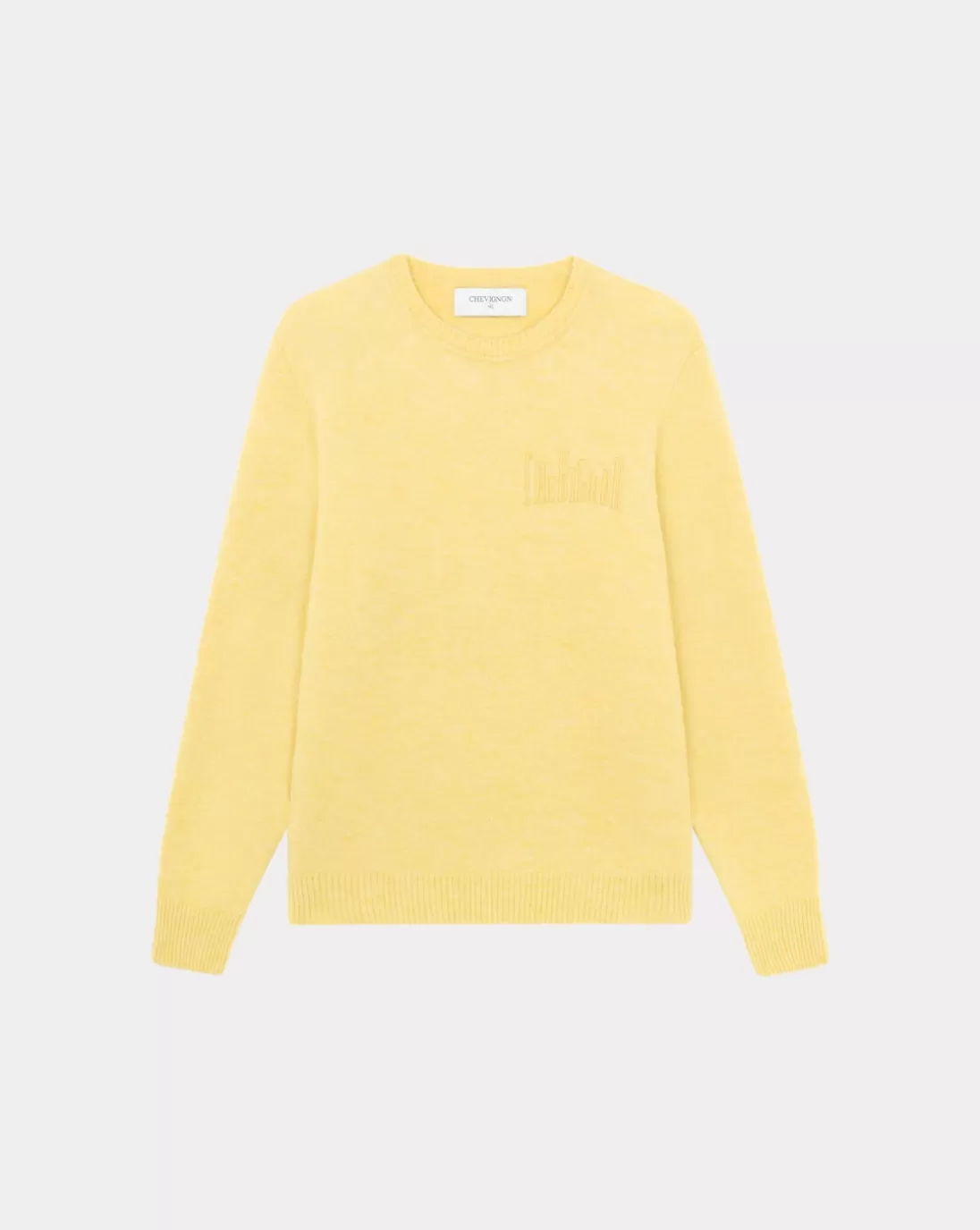 Chevignon Pull City Wool Jaune Pull Col Rond, Broderie