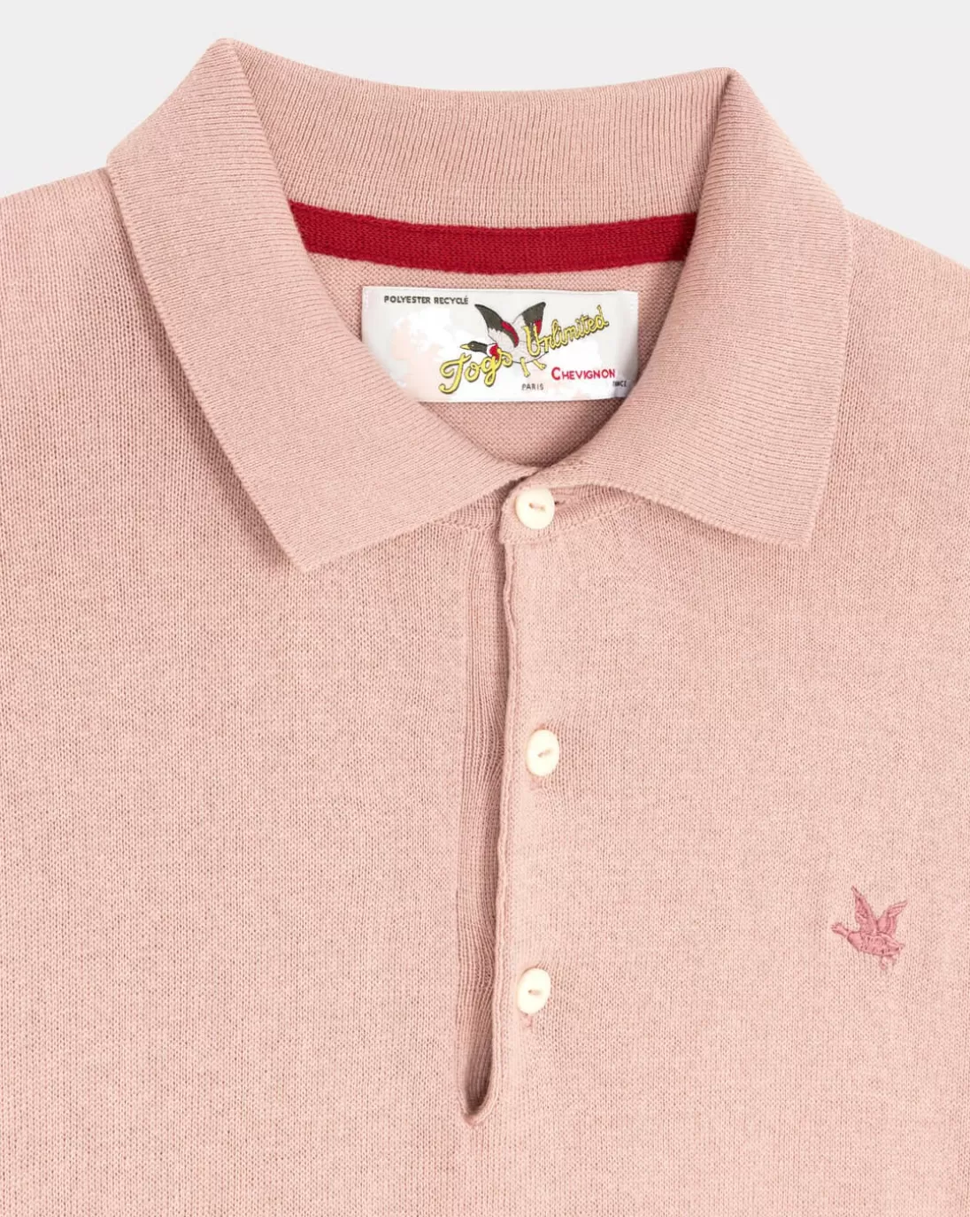 Chevignon Pull Ducky Polo Rose Clair Pull Fin En Coton Manches Longues