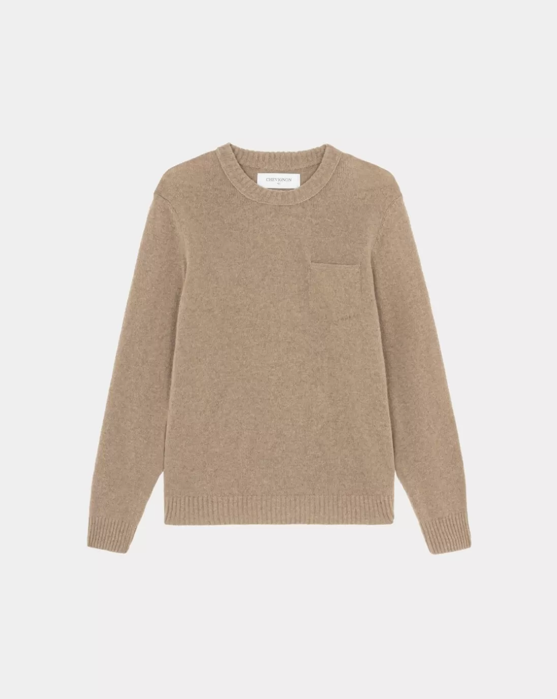 Chevignon Pull Pocket Wool Beige Pull Col Rond En Laine