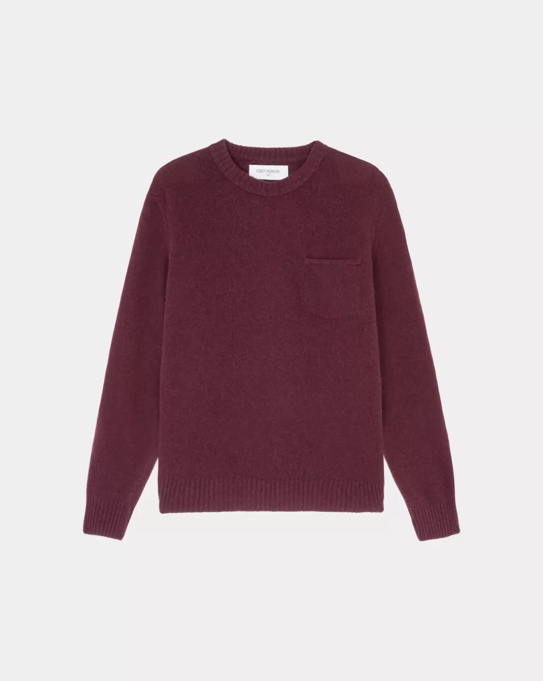 Chevignon Pull Pocket Wool Burgundy Pull Col Rond En Laine