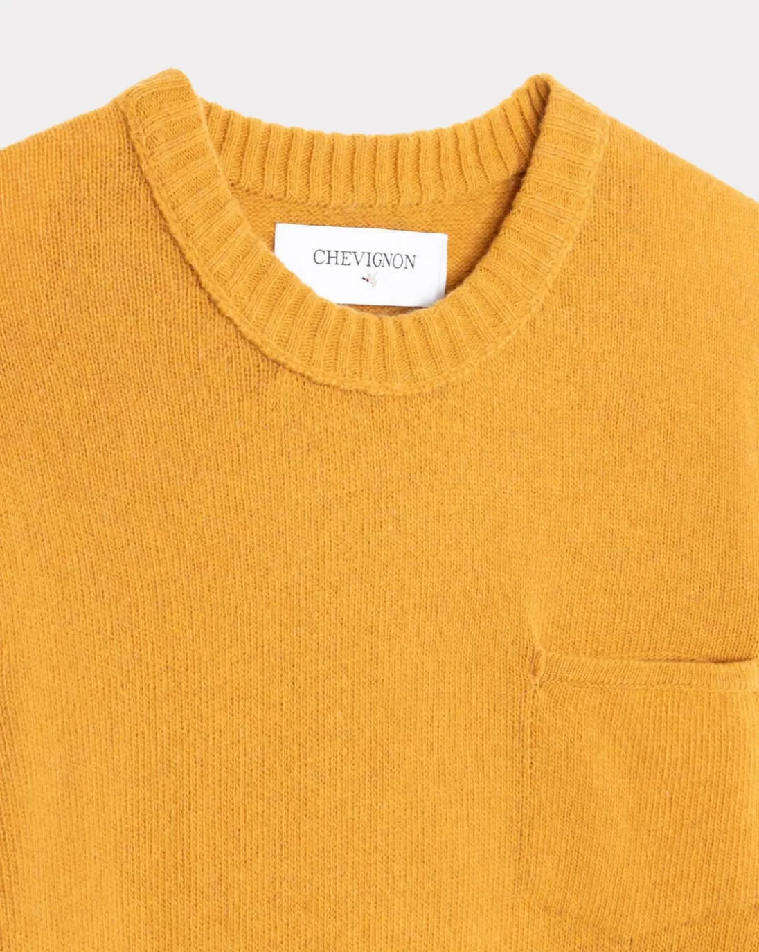 Chevignon Pull Pocket Wool Orange Pull Col Rond En Laine