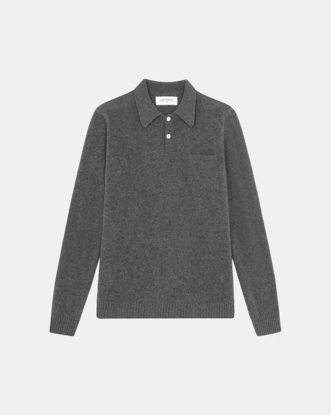 Chevignon Pull Polo Knit Anthracite Pull En Laine, Col Polo