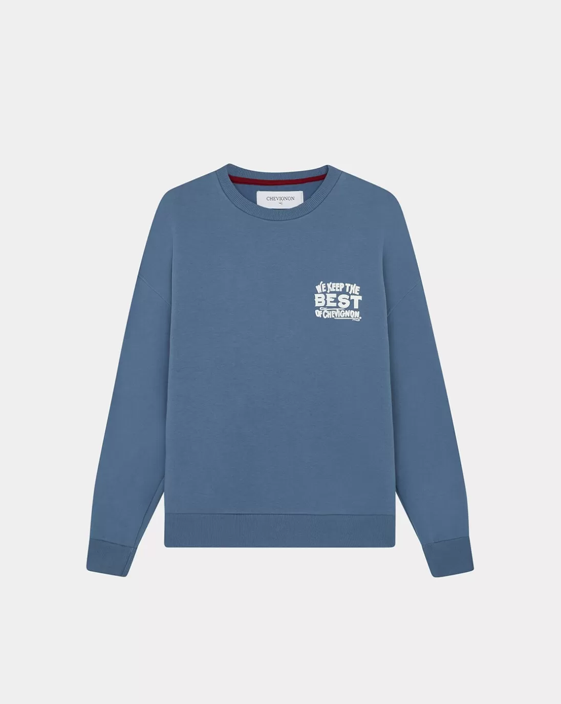 Chevignon Sweatshirt Best Sweat 2 Bleu Sweatshirt Imprime Coupe Ample