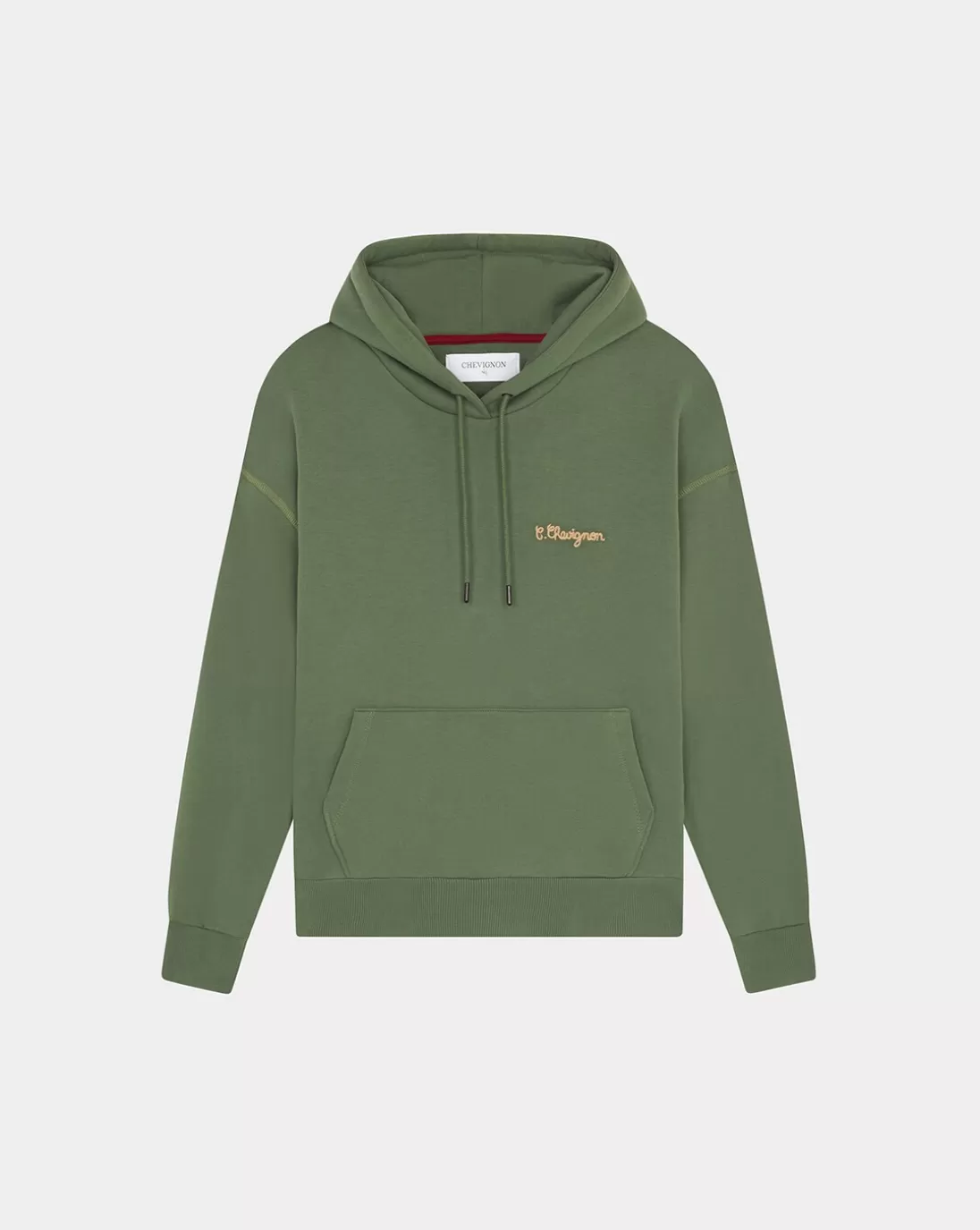 Chevignon Sweatshirt Hood 90 Vert Sweat A Capuche Brode