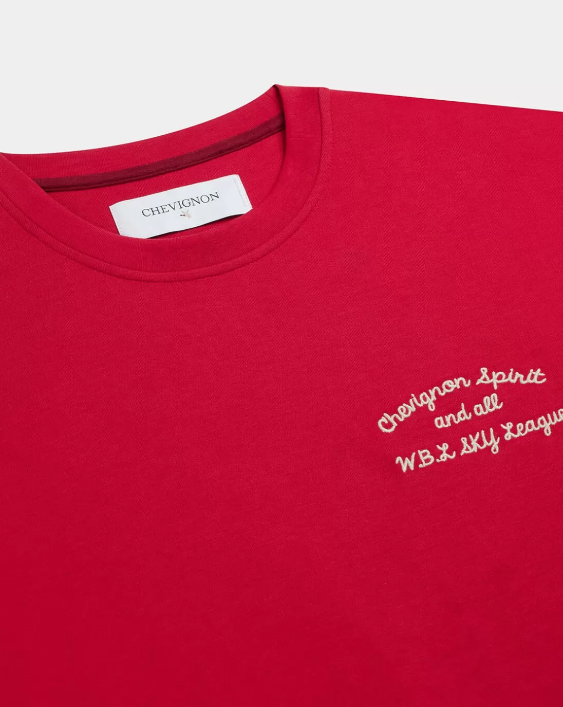 Chevignon T-Shirt Bay Winds Oversize Rouge T-Shirt Brode Coupe Ample