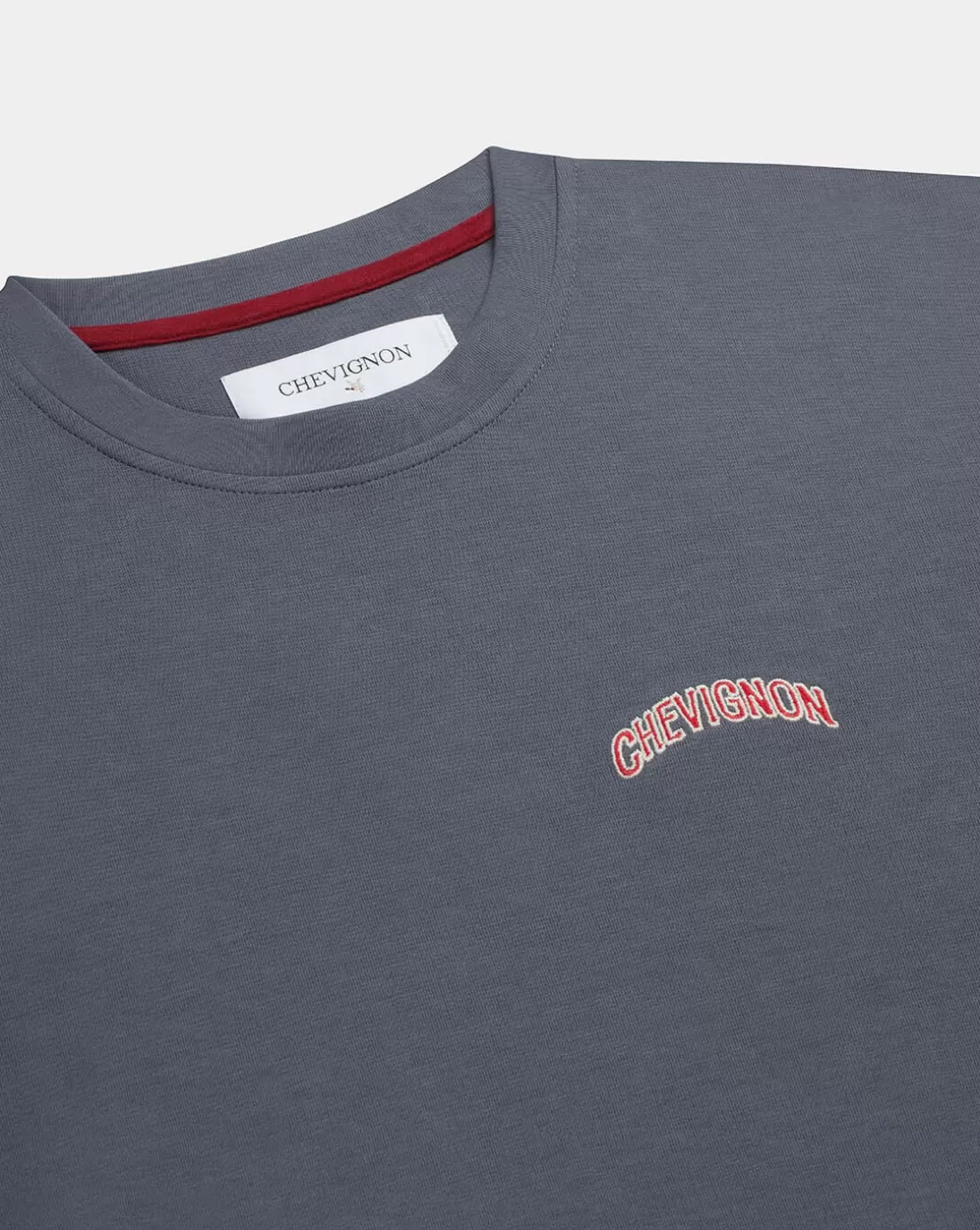 Chevignon T-Shirt Tee 90 Oversize Gris T-Shirt En Jersey Coupe Ample