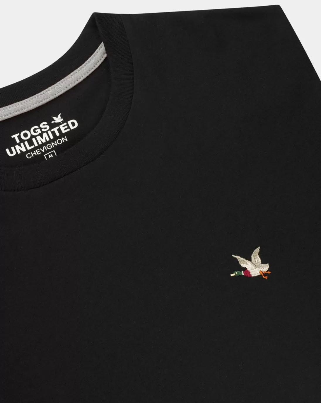 Chevignon T-Shirt T-Togs Noir T-Shirt Uni Manches Courtes 100% Coton Biologique