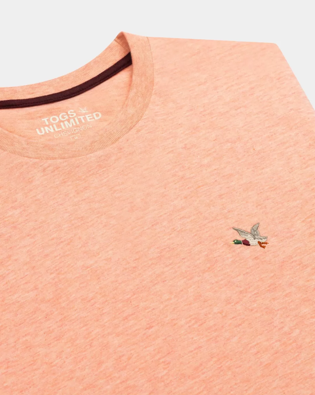 Chevignon T-Shirt T-Togs Orange T-Shirt Uni Manches Courtes 100% Coton Biologique